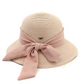 Large scarves bowtie summer straw hat